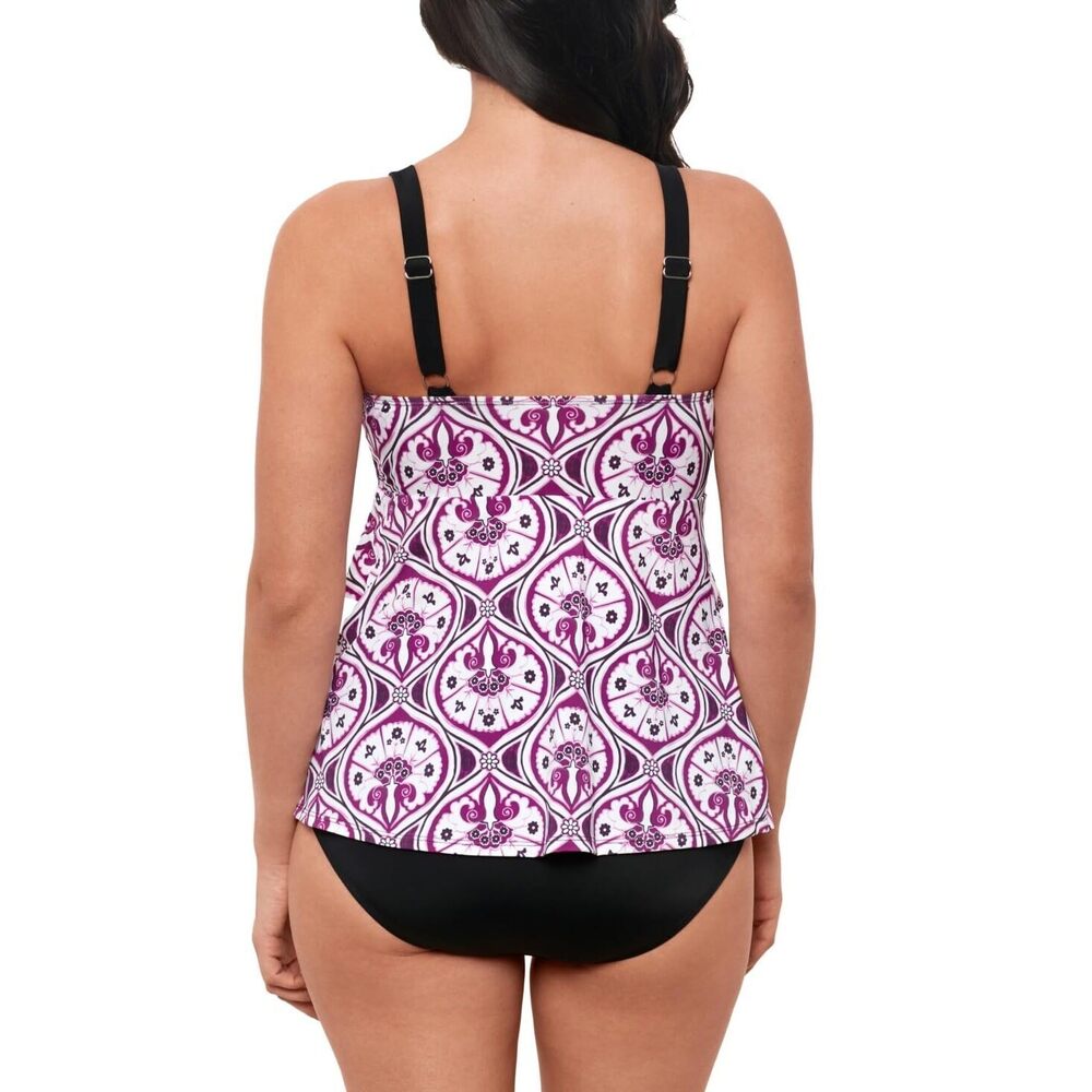 Swim Solutions Women's Multicolor Printed One-Piece Swimsuit 14 NWT - Picture 3 of 3